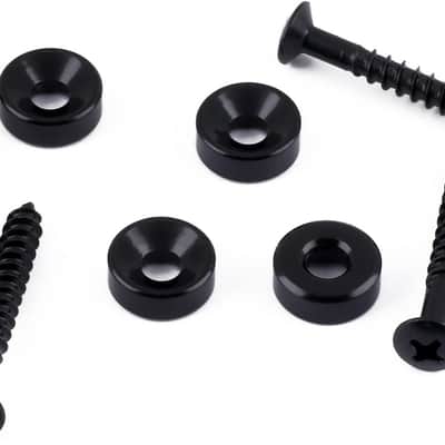 Guitar Neck Joint Bushings and Bolts Mounting Ferrules Metal with Mounting Screws for Electric Guitar or Bass Guitar Black 4Pcs. image 5