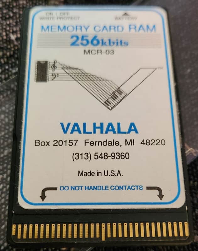Valhala MCR-03 Memory Card 256 Kbits RAM w/ Plastic Case USA image 1