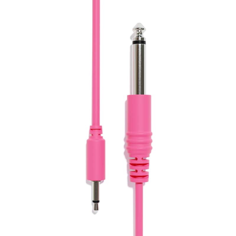 ExcelValley [Pink | 200 cm - 78.74"] 1-Pack - Mono Patch Cables - TS 3.5mm 1/8" to 6.35mm 1/4" Eurorack Synth CV Gate image 1