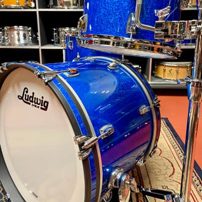 Ludwig Classic Maple Downbeat Outfit 8x12 / 14x14 / 14x20" Drum Set- Blue Sparkle image 16