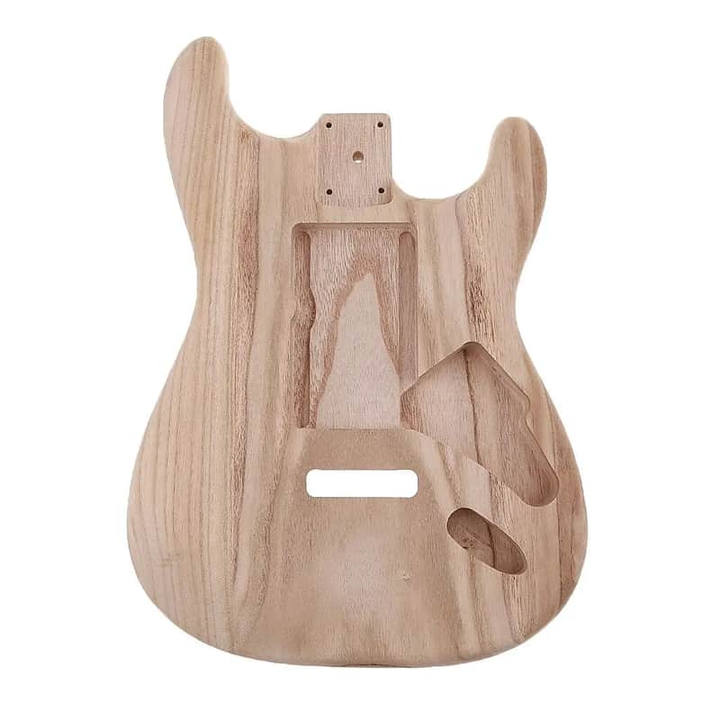 Solid Poplar Wood Strat Style Guitar Unfinished Body image 1