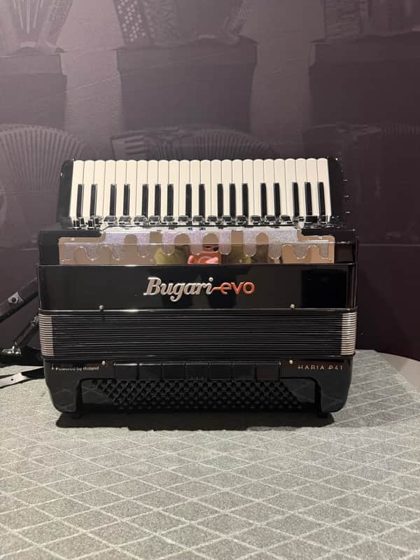 Bugari Armando EVO 2026 - Black with White Pearl keyboard and Black Semitones image 1