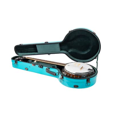 Crossrock Fiberglass Banjo Case-Fits Mastertone & Most 5-String Styles, with Interior Compartment, Backpack Straps, Hygrometer, TSA Lock-Mint Blue (CRF2023MBJMB) image 4