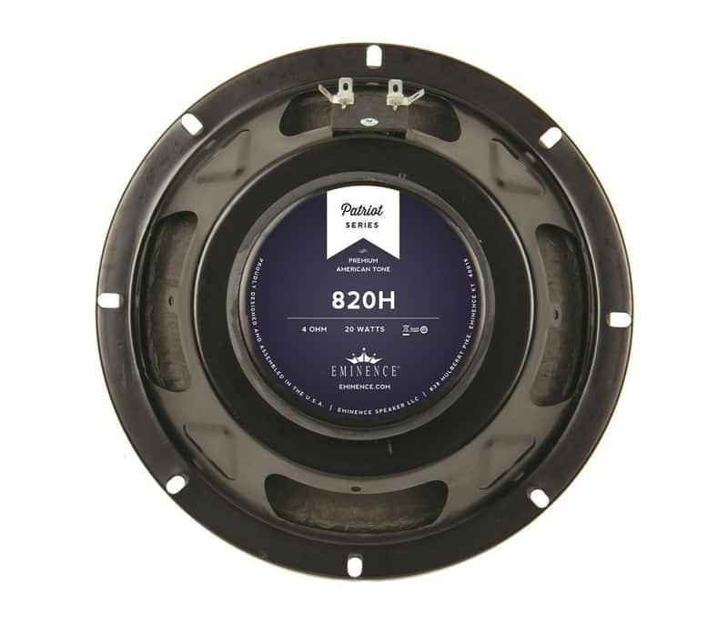 Eminence Patriot 820H 8" Guitar Speaker with Hemp Cone, 20 Watts at 4 Ohms,Black image 1