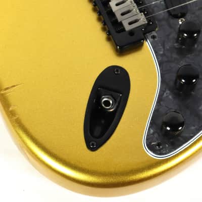 All Music Inc. Collection Custom Gold Sparkle Strat Electric Guitar w/ Gig Bag image 9