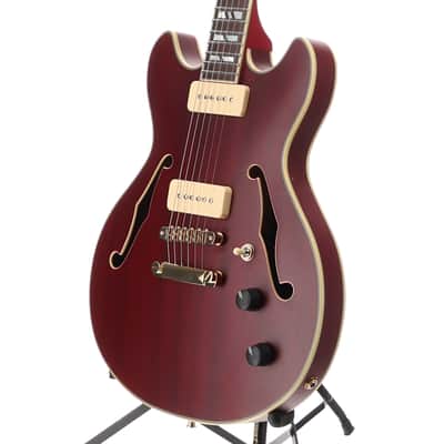 D'angelico Deluxe Mini DC, P90s - Satin Trans Wine, Professional Setup (RC4) (00169) image 4