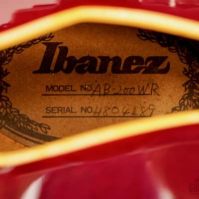 1988 Ibanez AB200 Artstar Vintage Semi-Hollow Bass Wine Red image 6