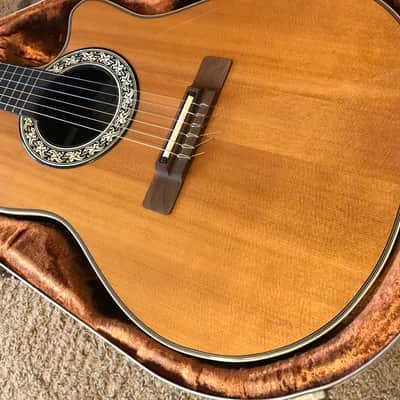 Ovation Country Artist 1674 nylon string guitar cutaway acoustic-electric  1985 made in USA with original hard case image 4