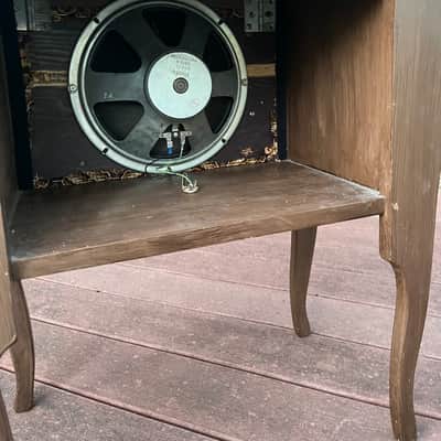 Rotary Connection Loaded 1x10 closed or open optional vintage MCM style speaker guitar cabinet. Vintage Rola Speaker.  Handmade from repurposed vintage real wood furniture. 2026 - Wood image 8