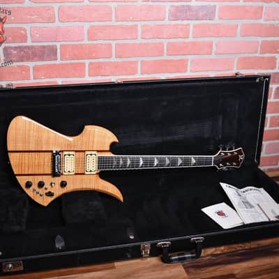 B.C.Rich USA Mockingbird Supreme Flame Maple Top Transparent Natural 1999 w/OHSC image 2
