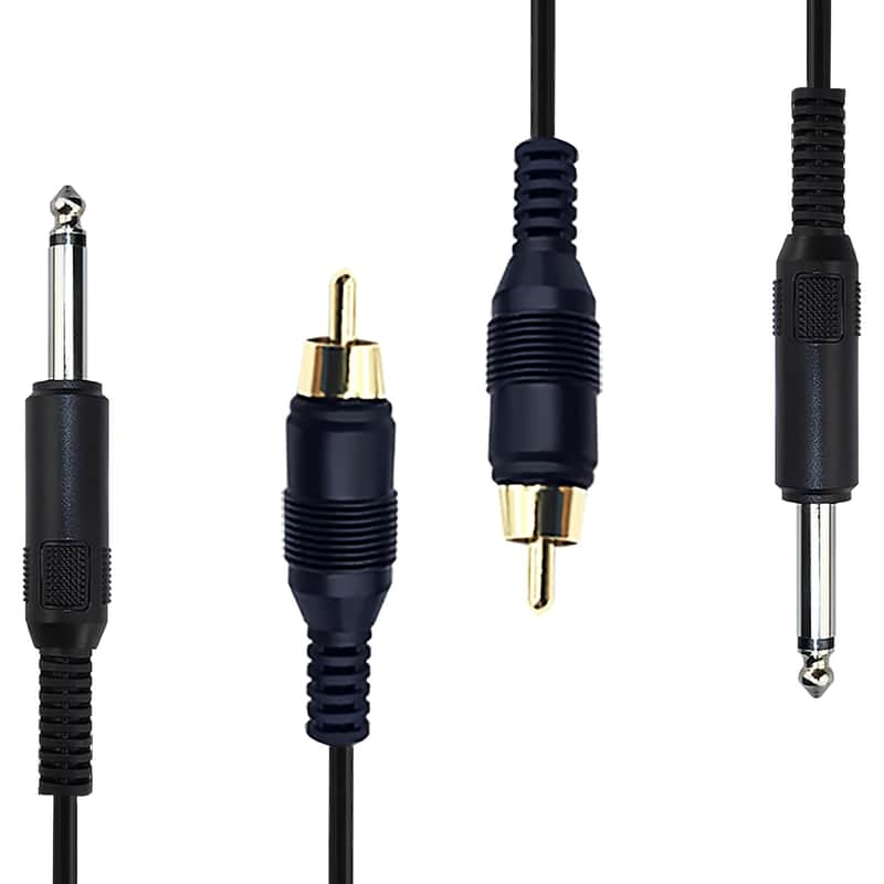 2Pack 1/4 Inch to RCA Audio Cable, 6.35mm TS Mono Male to RCA Male Audio Adapter Cable for Guitar, Amplifiers,Speaker 2M (Straight) image 1