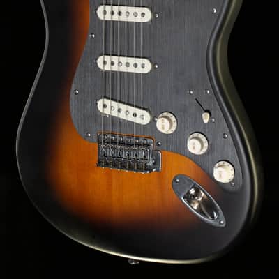 Squier 40th Anniversary Stratocaster Vintage Edition Black Anodized Pickguard Satin Wide 2-Color Sunburst (707) image 1