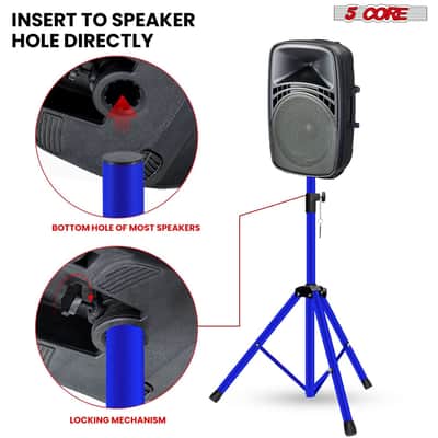 5 Core Speaker Stand Height Adjustable 54" Heavy Duty PA DJ Tripod Studio Monitor Stands image 7