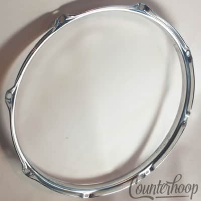 *Pearl 13" Snare/Tom Drum Rim/Hoop Triple Flange Chrome 8-Hole Batter* image 2