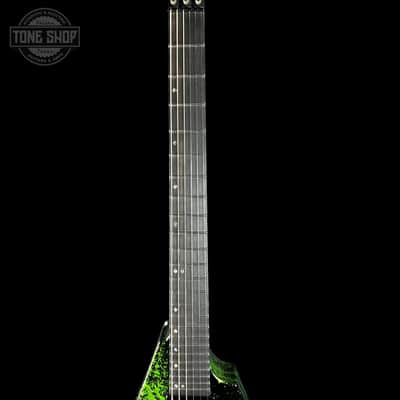 ESP USA V-II Alien Blood Splatter NTB Floyd Rose Black Hardware Fishman Fluence w/Case image 5