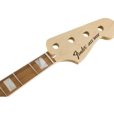 Fender® Classic Series 70's Jazz Bass® Neck, 20 Medium Jumbo Frets, Block Inlay, C Shape, Pau Ferro image 1