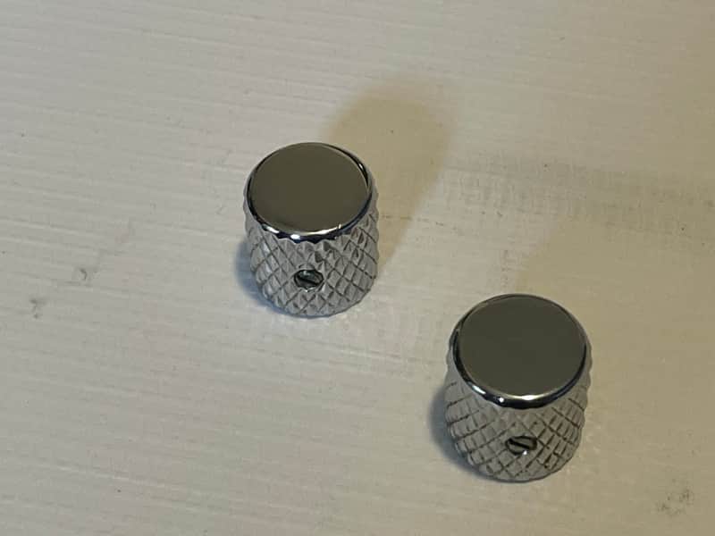 2010's Era MIM Charvel San Dimas Pro Mod Guitar Chrome Heavy Knurl Volume Knob Set x2 image 1