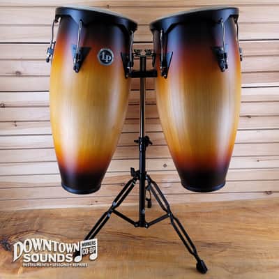 LP City Oak Conga Set with Double Stand - 10", 11" - Vintage Sunburst image 1