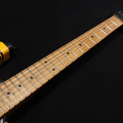 EVH Striped Series Frankenstein Frankie Electric Guitar - Black with Yellow Stripes, Relic 065 image 2