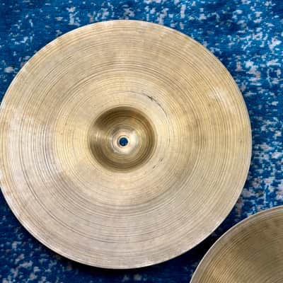 PAPER THIN 14” 1950s Small Stamp Zildjian A VINTAGE Hihats 688g 870g image 12