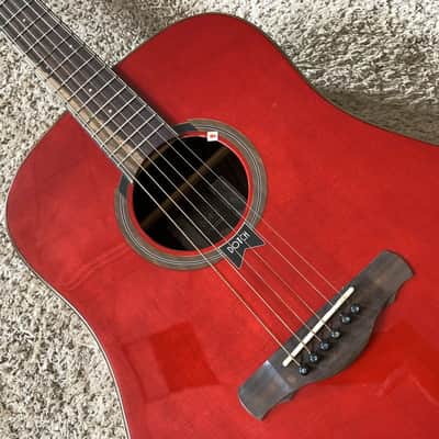 Red 41 Inch Acoustic Guitar, Spruce Mahogany Body, Rosewood Fingerboard Neck image 16
