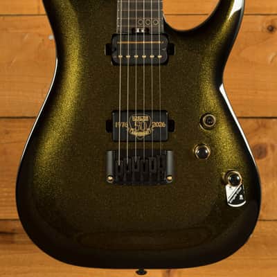 Schecter C-1 50th Anniversary - Ebony - Gold Burst image 1