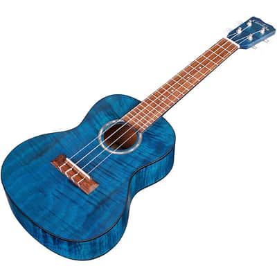 Cordoba 15CFM Flamed Mahogany Concert Ukulele Regular Sapphire Blue image 4