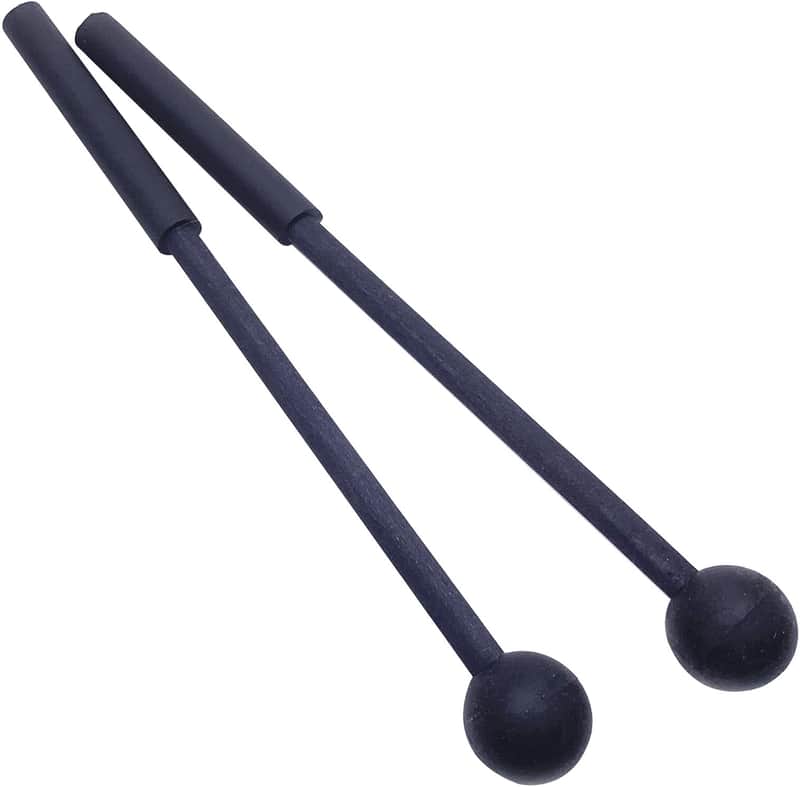 1 Pair 9 Inch Rubber Xylophone Sticks Tongue Drum Mallets Percussion Sticks Hammer for Glockenspiel, Xylophone, Chime, Woodblock, and Bells (Black) image 1