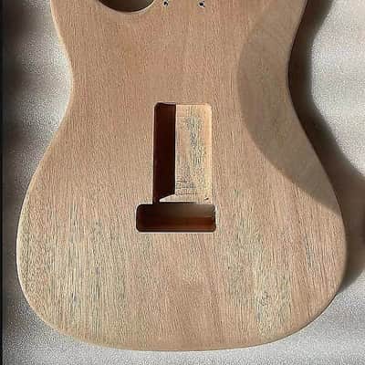 Mahogany Wood Stratocaster Strat Style Guitar Body with Tiger Maple Top image 2
