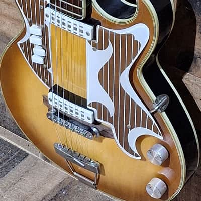 1961 Eko 360/2V Florentine Semi-Hollow Body - Lemon Burst - image 5