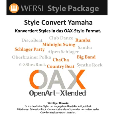 Wersi SONIC OAX Style Converter YAMAHA - from TYROS 3 to GENOS - Activation Key - Organ Software