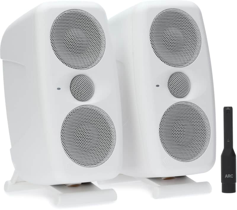 IK Multimedia iLoud MTM MKII Powered Studio Monitor Pair - White (2-pack) Bundle image 1