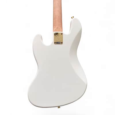 Squier 40th Anniversary Gold Edition Jazz Bass Olympic White w/ Gig Bag + Strap image 6