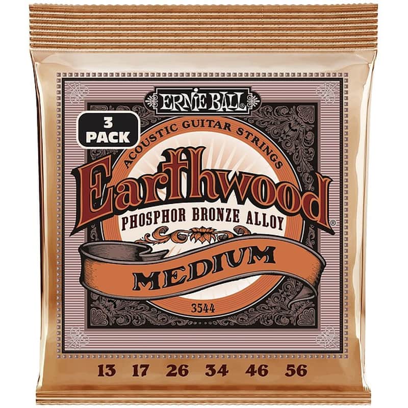 ERNIE BALL 3544 3D Acoustic Slinky Medium 013-056 Phosphor Bronze Saiten für Westerngitarre (3Satz) image 1