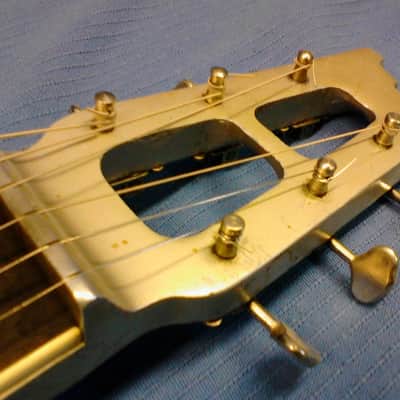 Dobro Cast aluminum lap steel 1930's black & raw aluminum image 8
