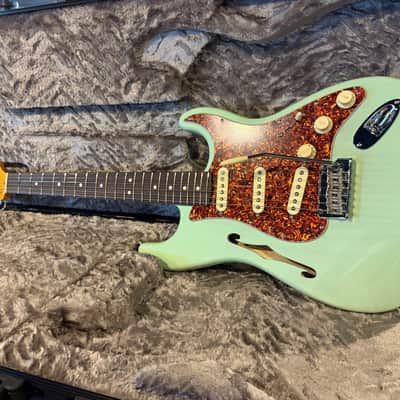 Fender American Professional II Thinline Stratocaster Electric Guitar Surf Green w/ OHSC image 15