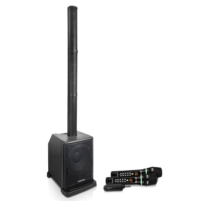 CARPO-L2SWM01 | Portable PA/DJ System w/ 12" Powered Subwoofer, 8 x 3" Column Speaker and Two UHF Wireless Microphones image 1