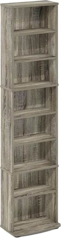 8-Shelf Media Storage Cabinet – DVD, CD & Video Game Tower Rack Organizer Shelf image 1