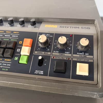 Korg KR-55B Rhythm 55B Analog Drum Machine 1980s - Gray and Blue image 3