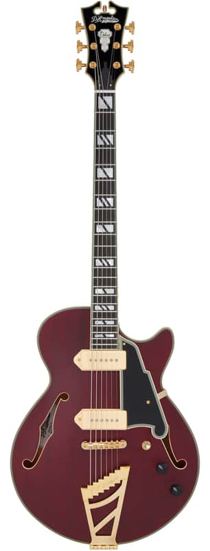 D'Angelico Deluxe SS Baritone Satin Trans Wine w/Case image 1