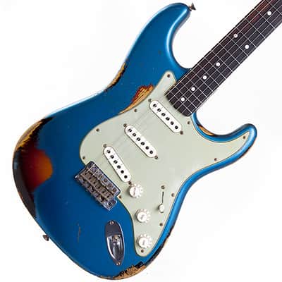 Fender CS NAMM '60 Strat Heavy Relic Lake Placid Blue 2014 Lake Placid Blue/3 Tone Sunburst image 2