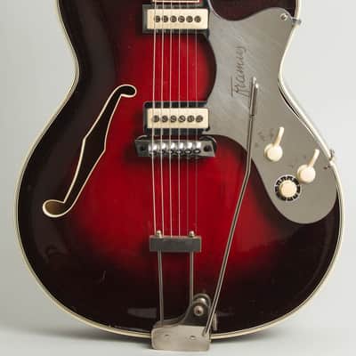 Framus Grand Star Black Rose Model 5/125 Arch Top Hollow Body Electric Guitar (1962), original black hard shell case. image 3