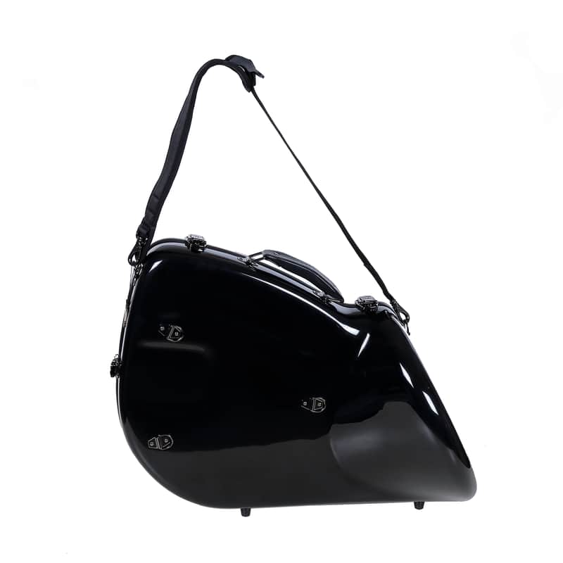 Crossrock French Horn Case - Fiberglass Hardshell Bell Undetachable Hard Case with Backpack Straps image 1