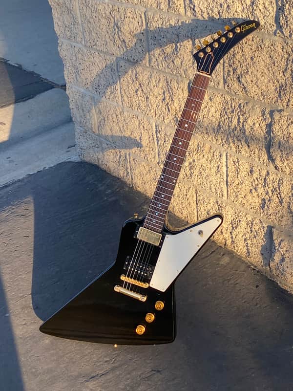 1976 Gibson Explorer Vintage Electric Guitar First Edition Black image 1
