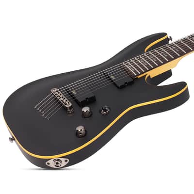 Schecter Demon 7 Series 7-String Electric Guitar - Aged Black Satin image 2