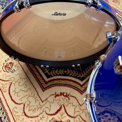 Ludwig Classic Maple Downbeat Outfit 8x12 / 14x14 / 14x20" Drum Set- Blue Sparkle image 13