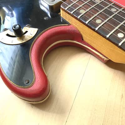 60‘s Hofner 173 electric guitar with red vinyl cover image 13