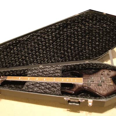 B.C. Rich Warlock Electric Bass Guitar NJ Neck-Thru Series Coffin Case Very Good Condition image 1