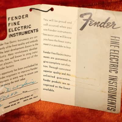 original 1962 Fender Duo-Sonic SLAB BOARD Shaded Sunburst/Maroonburst HANG TAG! image 18
