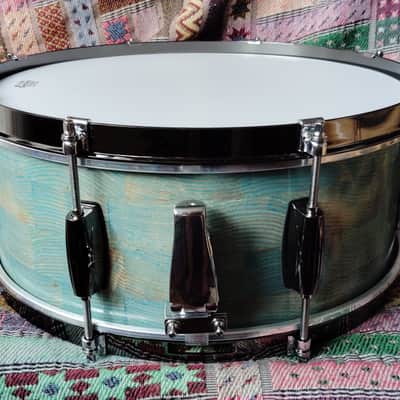 SSS Solid Shell Shop Custom Snare Drum 2025 - Turquoise image 7